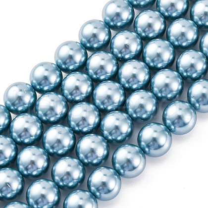 Shell Pearl Beads Strands BSHE-K015-10mm-02-1