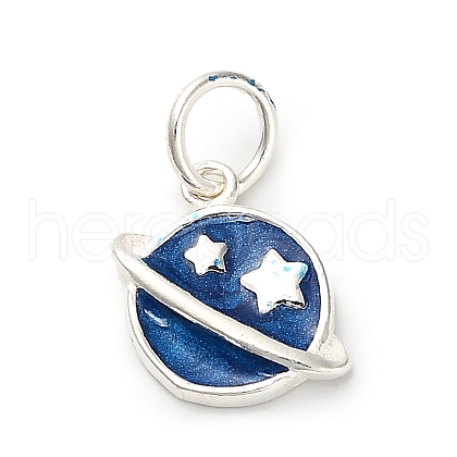 925 Sterling Silver Blue Enamel Pendants STER-C014-02C-S-1
