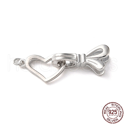 Rhodium Plated 925 Sterling Silver Fold Over Clasps STER-D005-07P-1