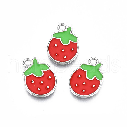 Rack Plating Alloy Enamel Pendants PALLOY-S139-016-1
