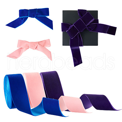 3 Colors Single Face Velvet Ribbons SRIB-TA0001-09-1