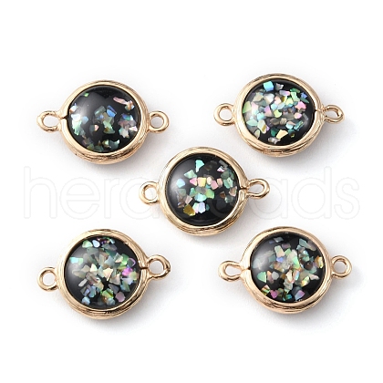 Resin Imitation Opal Connector Charms RESI-WH0021-55G-1