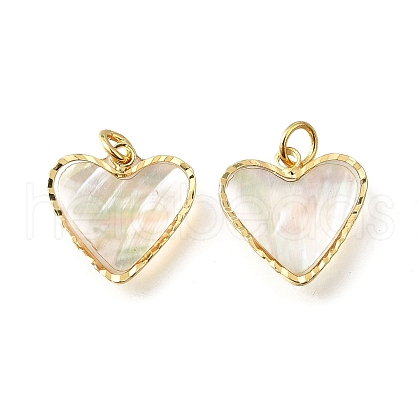Natural White Shell & Epoxy Resin Charms KK-E794-02G-04-1