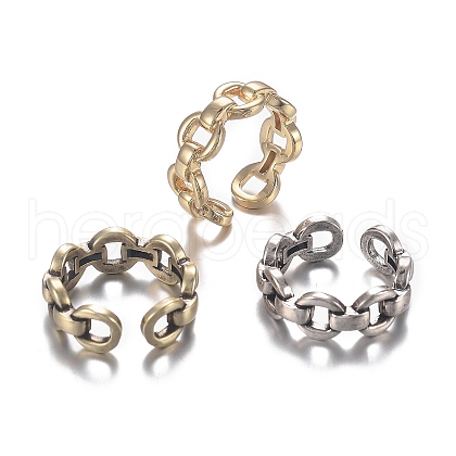 Brass Cuff Rings RJEW-F109-03-1