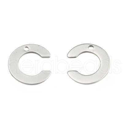 Non-Tarnish 304 Stainless Steel Letter Charms X-STAS-O072-C-1
