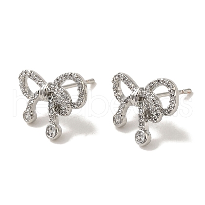 Rack Plating Brass Micro Pave Cubic Zirconia Studs Earrings EJEW-R162-20P-1