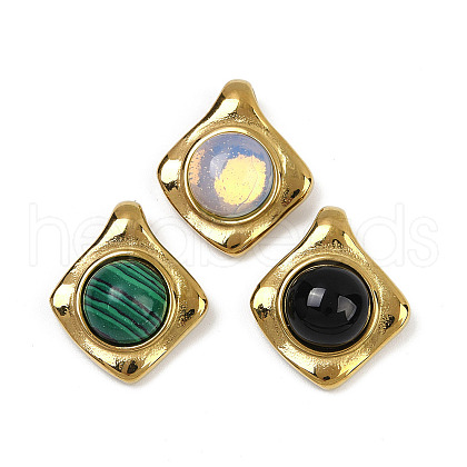 Synthetic Malachite/Opalite/Natural Black Onyx(Dyed and Heated) Pendants STAS-Q350-20G-1