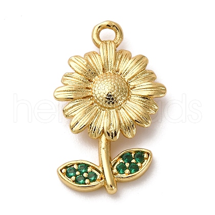 Brass Micro Pave Cubic Zirconia Pendants KK-I276-04G-01-1