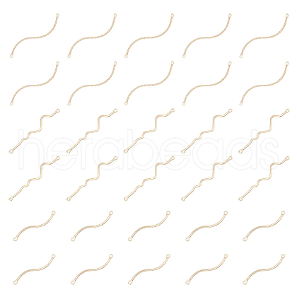 HOBBIESAY 30Pcs 3 Styles Brass Connector Charms KK-HY0002-95-1