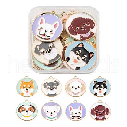 16Pcs 8 Style Eco-Friendly Alloy Enamel Pendants ENAM-FS0001-15-1