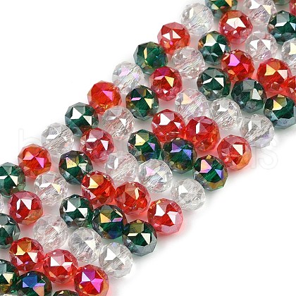 Electroplate Glass Beads Strands EGLA-D300-04-8mm-1