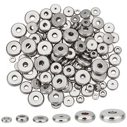   180Pcs 6 Styles 304 Stainless Steel Beads STAS-PH0005-18-1