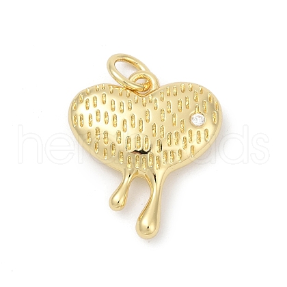 Brass Pave Cubic Zirconia Pendants KK-U062-41G-1