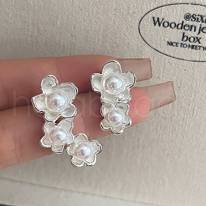 Alloy Imitation Pearl Stud Earrings WGC0511-54-1
