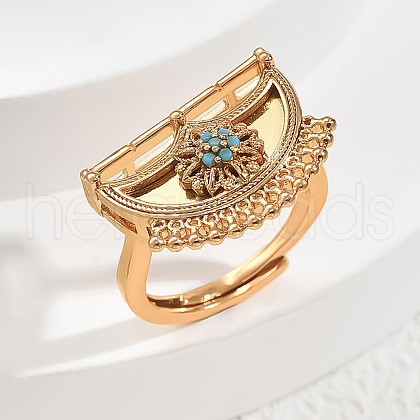 Brass Micro Pave Cubic Zirconia Finger Rings for Women QI1043-1-1