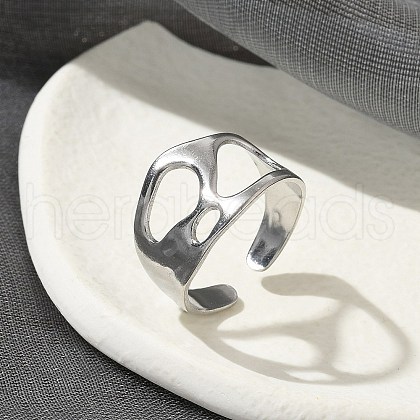 304 Stainless Steel Open Cuff Rings for Unisex RJEW-Q003-03P-1