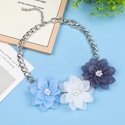 Alloy Resin 3 Flower Pendant Necklaces for Women FS-WG4A5FD-04-1