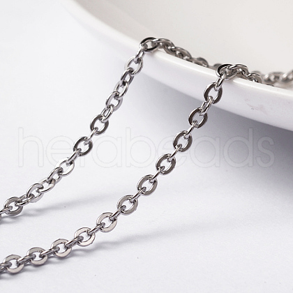 Tarnish Resistant 304 Stainless Steel Cable Chains CHS-L014-16P-1