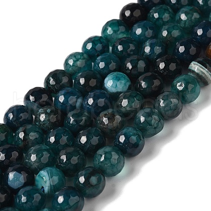 Dyed & Heated Natural Dragon Veins Agate Beads Strands G-P539-A01-28-1