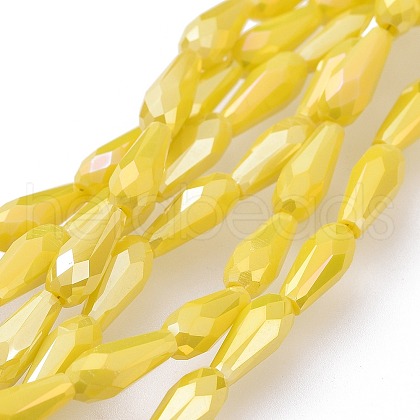 Electroplated Opaque Glass Beads Strands EGLA-L015-FR-B08-1