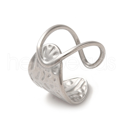 304 Stainless Steel Open Cuff Ring RJEW-C068-12P-1