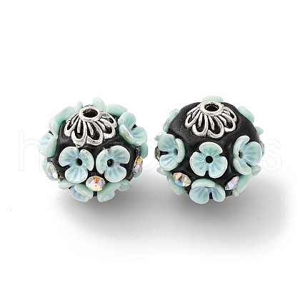 Handmade Resin Indonesia Round Beads IPDL-P005-24AS-03-1