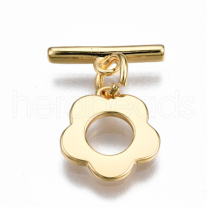 Brass Toggle Clasps KK-T063-95G-NF-1