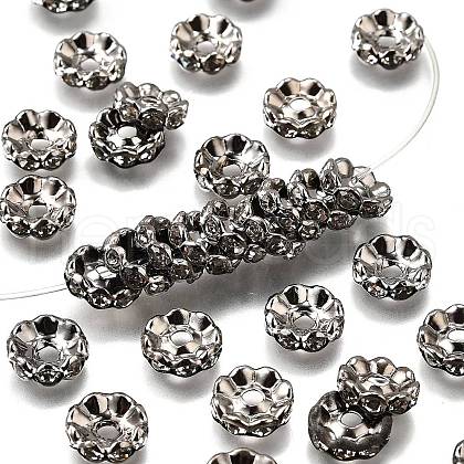 Brass Grade A Crystal Rhinestone Spacer Beads RB-A006-10MM-B-1