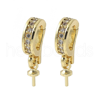 Brass Micro Pave Cubic Zirconia Pendants Bails KK-D324-05G-1