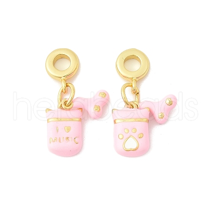 Brass Enamel European Dangle Charms KK-FZC0001-02B-G-1