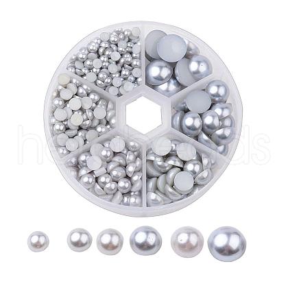 1Box ABS Plastic Imitation Pearl Dome Cabochons SACR-X0002-41-B-1