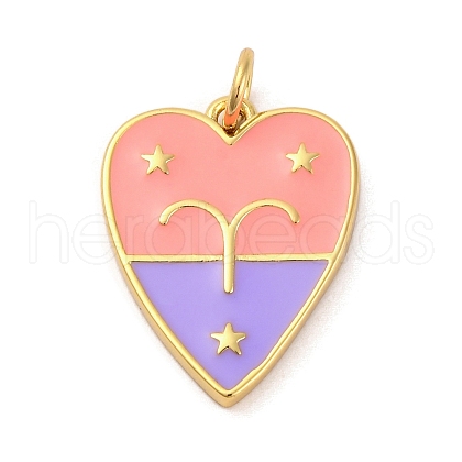 Brass Enamel Pendants KK-Z077-01G-04-1