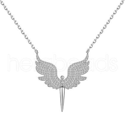 925 Sterling Silver Pendant Necklaces NJEW-L179-02P-1
