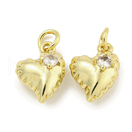 Rack Plating Brass Micro Pave Clear Cubic Zirconia Charms KK-E114-12G-1