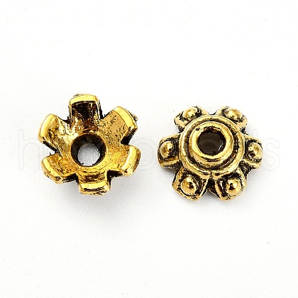 Tibetan Style Bead Caps TIBEB-E016-AG-1