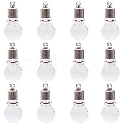 Round Transparent Glass Wishing Pendants GLAA-PH0007-21P-1