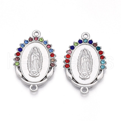 Alloy Rhinestone Connector Charms ALRI-T011-07-1