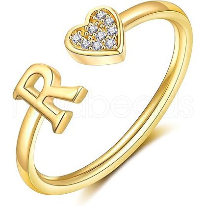 Adjustable Brass Rhinestone Cuff Rings FS-WG29D83-18-1