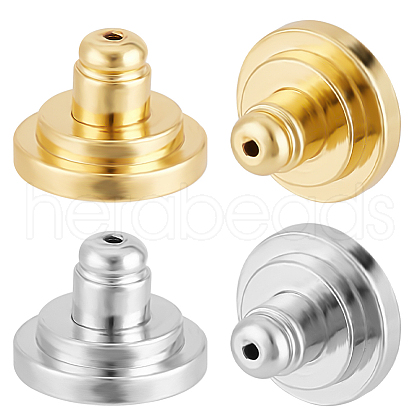 Beebeecraft 8Pcs 2 Colors Brass Ear Nuts FIND-BBC0003-58-1