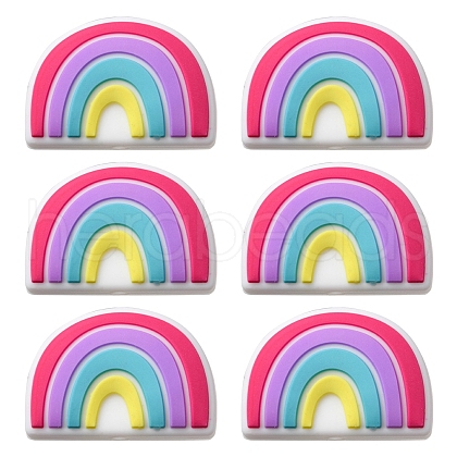 6Pcs Food Grade Eco-Friendly Silicone Focal Beads SIL-YW0001-04E-1