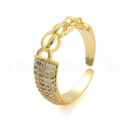 Clear Cubic Zirconia Open Cuff Rings RJEW-L120-006G-1