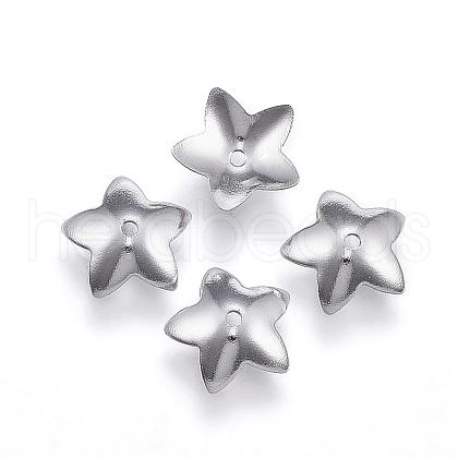 304 Stainless Steel Flower Bead Caps STAS-G124-28P-1