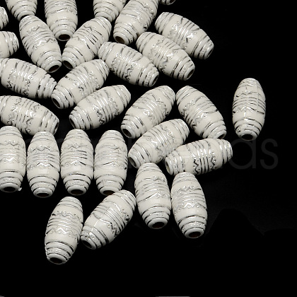 Plating Opaque Acrylic Round Beads PACR-Q101-04A-1