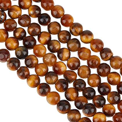 Olycraft 2 Strands Natural Tiger Eye Beads Strands G-OC0005-67-1