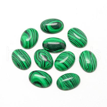 Synthetic Malachite Cabochons G-R415-18x25-38-1