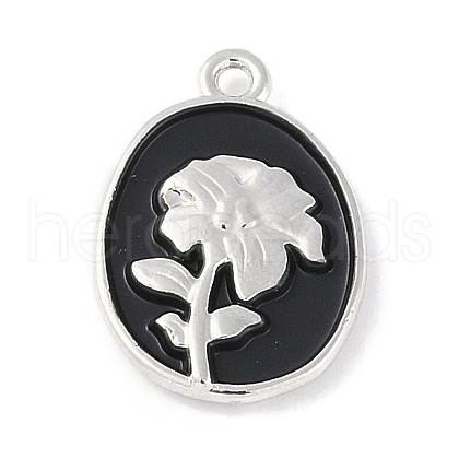 Rack Plating Spray Painted Alloy Pendants PALLOY-F018-14P-01-1