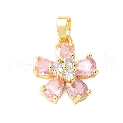 Brass Micro Pave Cubic Zirconia Pendants KK-D357-12A-G-1