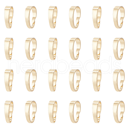 BENECREAT 120Pcs Brass Snap on Bails KK-BC0013-68G-1