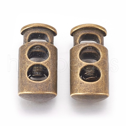 Alloy Spring Cord Locks PALLOY-WH0027-09-AB-1