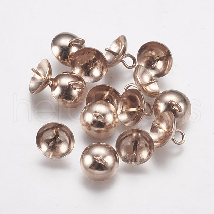 Ion Plating(IP) 304 Stainless Steel Cup Pearl Peg Bails Pin Pendants STAS-F094-03C-RG-1
